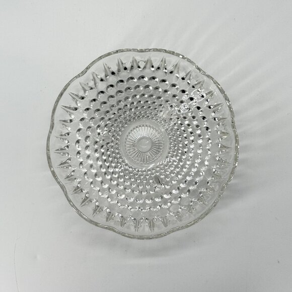 Vintage Anchor Hocking Clear Glass Hobnail Teardrop Three-Footed Candy Nut Dish - Picture 3 of 9